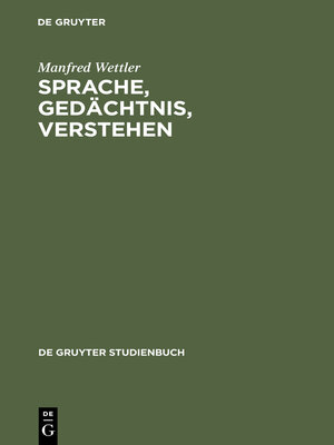 cover image of Sprache, Gedächtnis, Verstehen